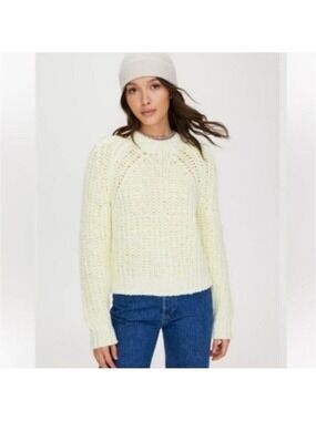 ARITZIA | Wilfred Pale Neon Yellow Confetti Mock Neck Pullover Sweater sz S